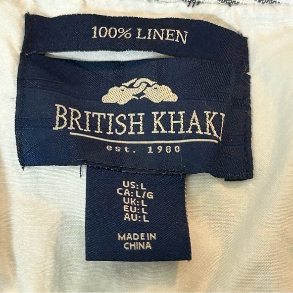 British Khaki Size large 100% Linen Pinstripe Lightweight Nautical Blazer - Picture 7 of 7